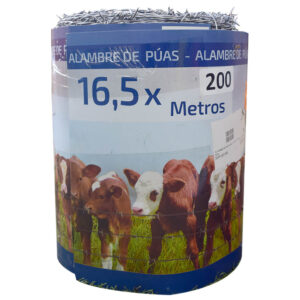 Alambre de Púas Galvanizado Calibre 16.5 x 200 Metros