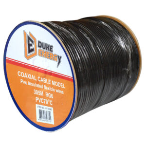 Cable Coaxial RG6 Fino 90% Negro Duke Energy Carreto x 305m