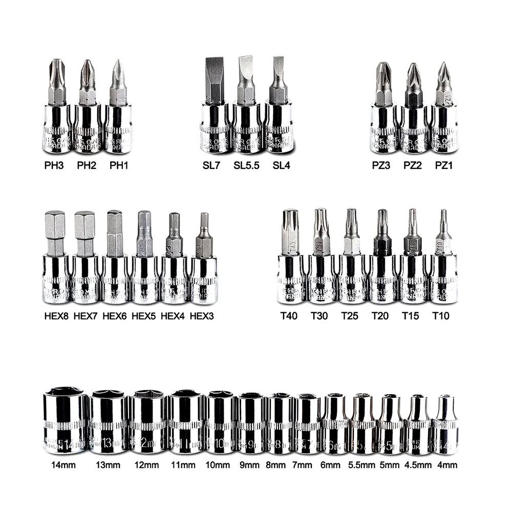 Juego De Copas Herramientas 46 Piezas Mecanica Ratchet 1/4 - Image 3