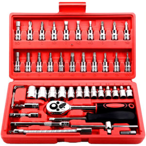 Juego De Copas Herramientas 46 Piezas Mecanica Ratchet 1/4