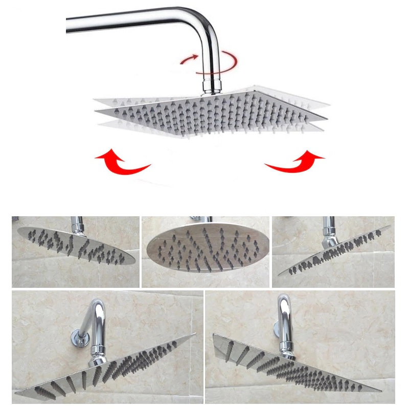 Ducha Regadera Metálica 20 Cm Cuadrada Acero Inoxidable Baño - Image 3