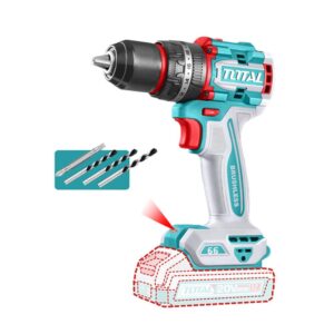 Taladro Atornillador Inalámbrico 1/2" 20V 66Nm Total Industrial con 4 Accesorios – TIDLI206681